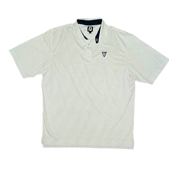FootJoy White Polka Dot Golf Polo Shirt - Picture 6 of 6
